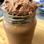 Vegan Chocolate and Peanut Butter Chia Mousse; beautifully creamy and delicious. Not to mention so easy to make you could practically do it with you eyes closed! No mixers or food processors, just a jar, a fork and a tablespoon. Easy!