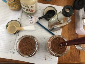 Vegan Chocolate and Peanut Butter Chia Mousse; beautifully creamy and delicious. Not to mention so easy to make you could practically do it with you eyes closed! No mixers or food processors, just a jar, a fork and a tablespoon. Easy