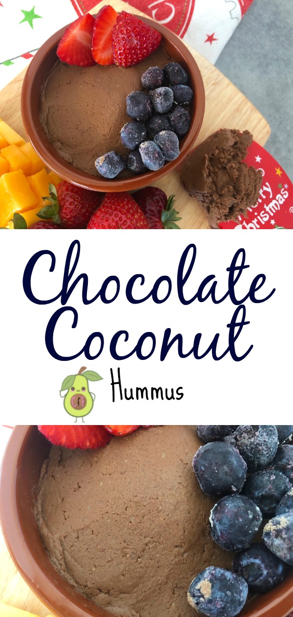 Chocolate Coconut Hummus; When sweet and savoury collide and you get the perfect dip for fresh fruit or salty snacks.