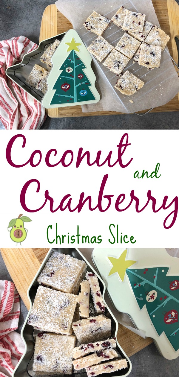 Coconut and Cranberry Christmas Slice; A delicious, healthier version of the traditional White Christmas Slice. 
