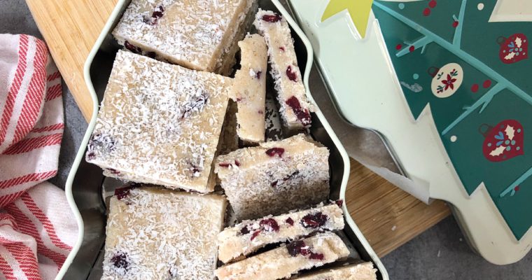 Coconut and Cranberry Christmas Slice