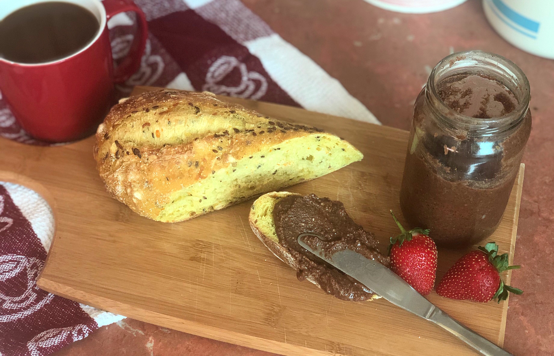 My healthier alternative to the store bought Chocolate Hazelnut spread. The kiddos go crazy for this stuff. It's definitely a staple in our house!