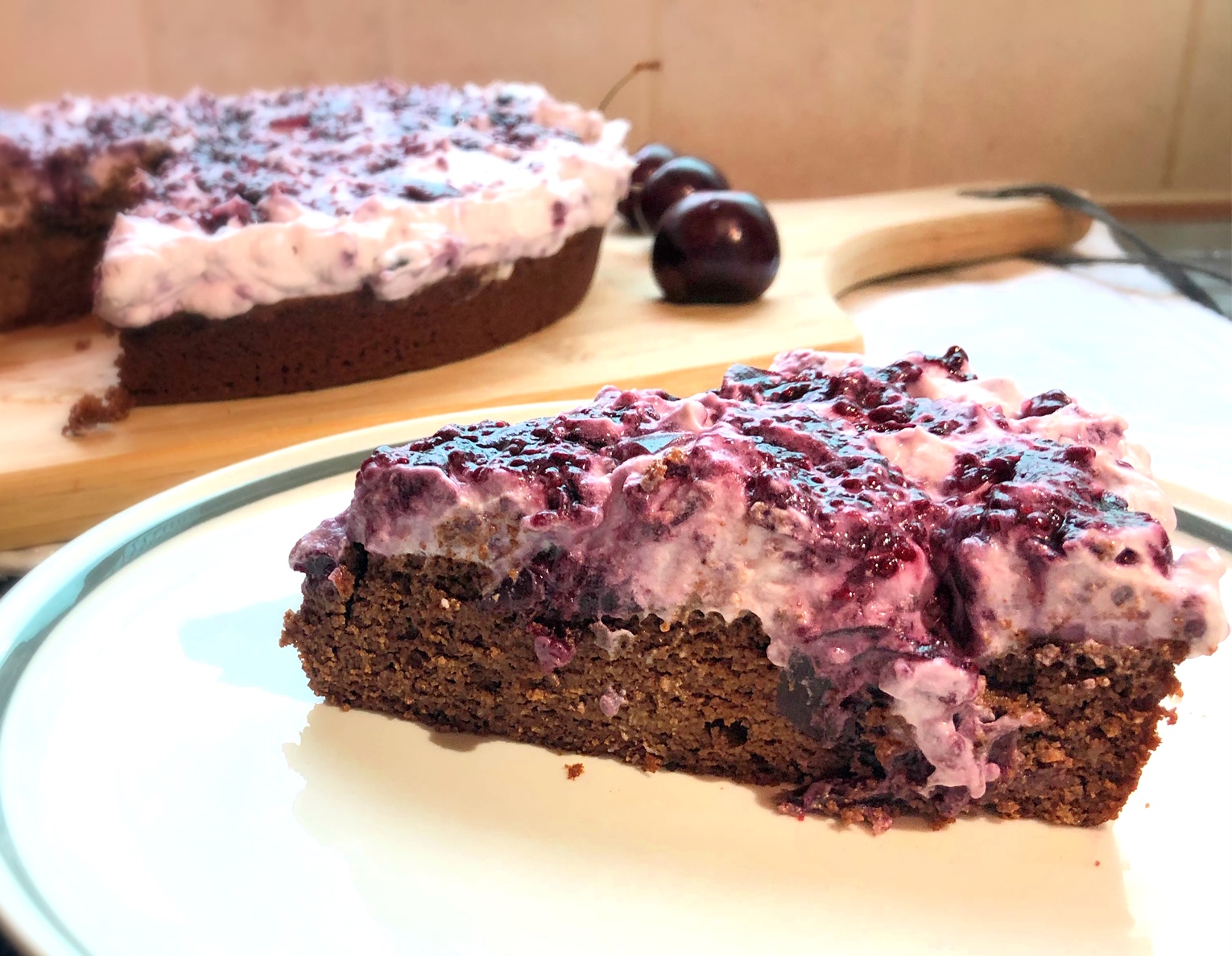 Chocolate, Coconut, Cherry Cake