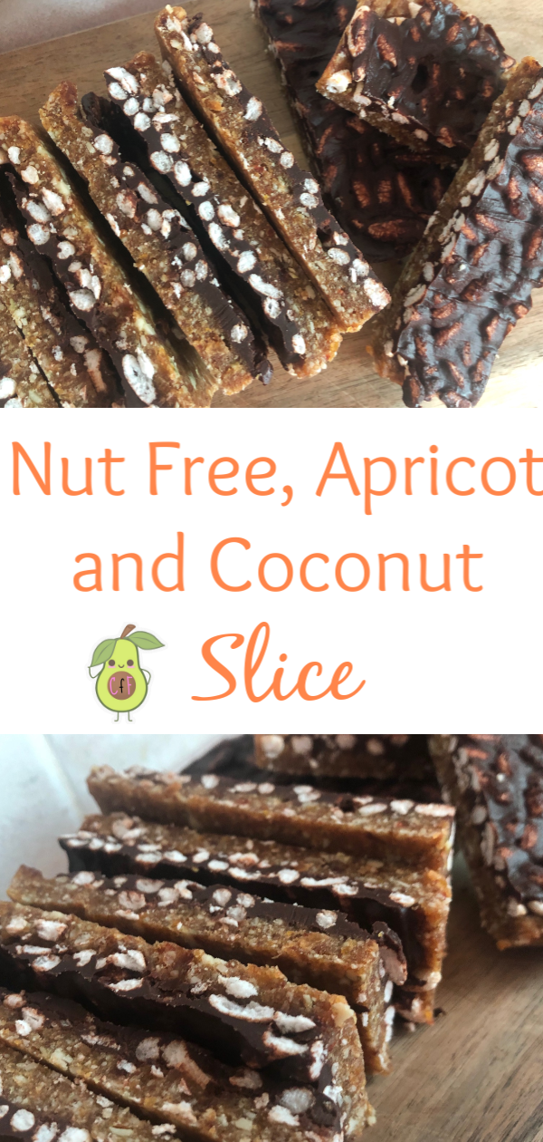 Delicious, healthy, lunch box friendly; Nut Free Apricot and Coconut Slice