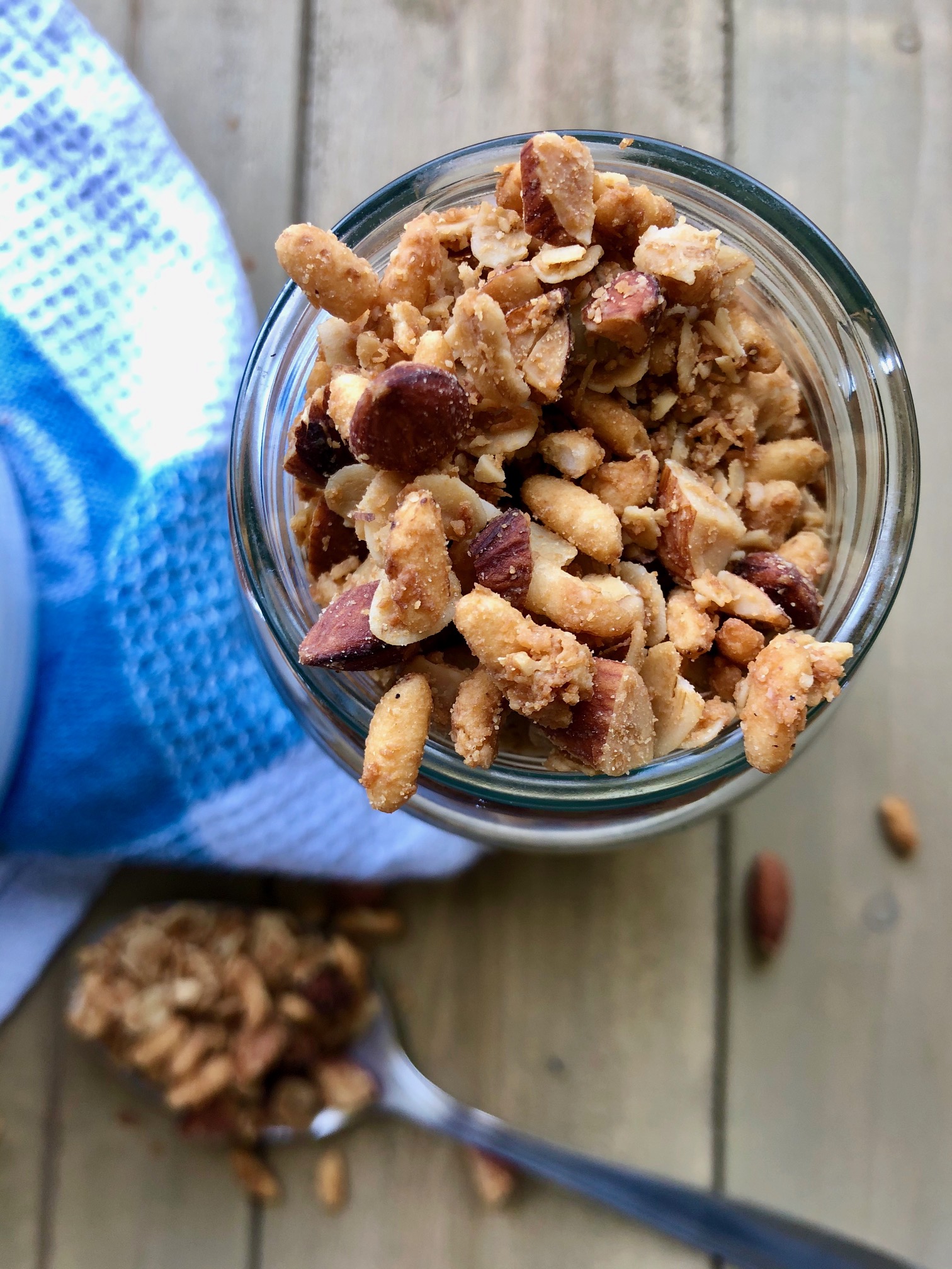 This Crispy Peanut Butter Granola is so moreish, you'll love it sprinkled over your yoghurt or eaten by itself by the spoonful!
