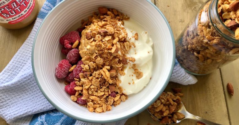 This Crispy Peanut Butter Granola is so moreish, you'll love it sprinkled over your yoghurt or eaten by itself by the spoonful!